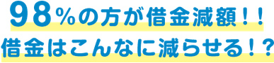 98%の方が借金減額！借金はこんなに減らせる！？